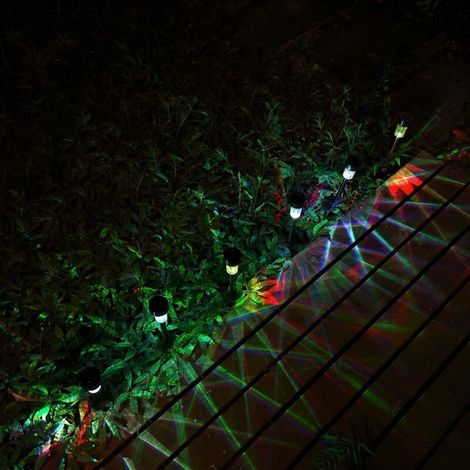 Deuba Lampes solaires de Jardin Lot de 8 lumières solaires LED acier inoxydable Jardin Allée Terrasse Eclairage solaire multicolore (1/5)