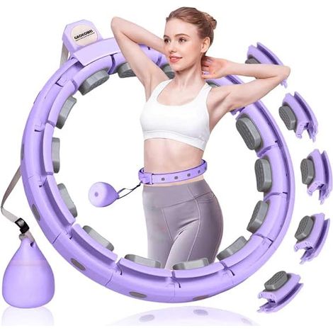 Hula Hoop Réglable - 30 À 50 Pouces - Anneau de Fitness Silencieux avec Points de Massage - Pour Adultes Débutants et Femmes (1/3)