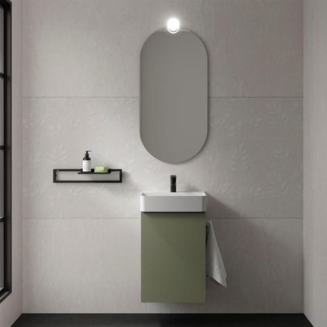 Meubles de salle de bains AIDA 440 1 porte avec fermeture douce GREEN FOREST 440 x 263 x 620 mm (1/3)