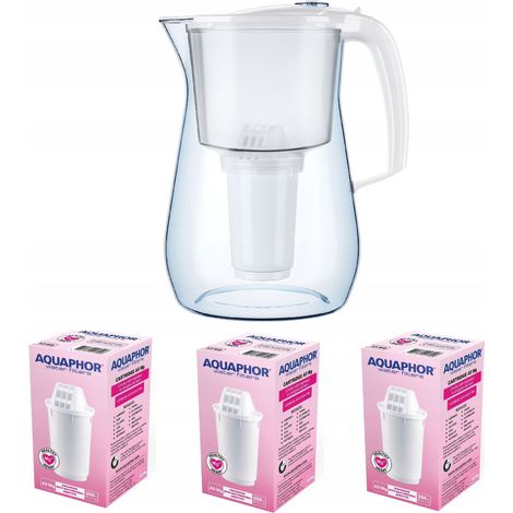 Caraffa filtrante Aquaphor Provence da 4,2 l + 3 cartucce, bianca (1/5)