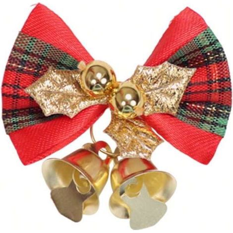 Lot de 10 mini nœuds décoratifs de Noël, accessoires pour sapin, emballage cadeau et décoration festive, petits ornements pour maison, arbre de Noël et fêtes (1/5)