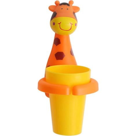 Porte-brosse à dents enfant avec ventouse en forme d’animal, support pour gobelet et rangement de salle de bain