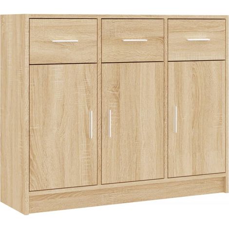 Credenza buffet cassettiera mobile contenitore organizer cucina soggiorno soggiorno Sonoma 91 x 28 x 75 cm derivati del legno marrone 020031737