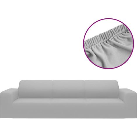 Housse extensible de canapé 4 places Gris Jersey de polyester