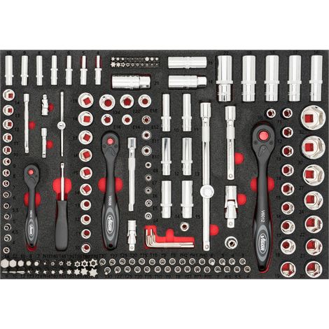 VIGOR Steckschlüssel Werkzeug Satz, 1/4 (6,3 mm) Vierkant hohl, 3/8 (10 mm) Vierkant hohl, 1/2 (12,5 mm) Vierkant hohl, 1/4 (6,3 mm) Sechskant mas (1/5)