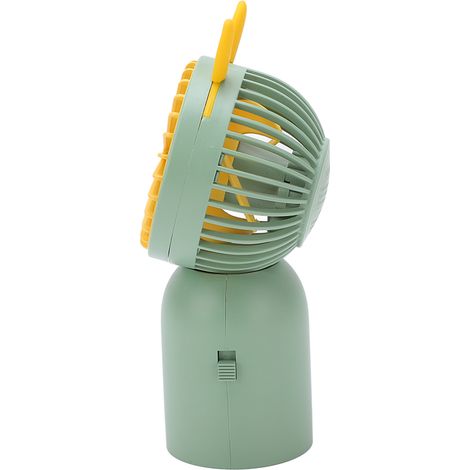 Mini ventilateur portable rechargeable USB lapin oreilles dessin cartoon, base stable, petit ventilateur de bureau pour extérieur dortoir maison (1/5)