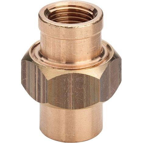 Raccord filete en laiton rouge Raccord visse, joint conique Type 3340, 1/2" (fem/fem) (1/3)