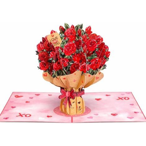 Carte pop-up - Carte de vœux 3D - Bouquet de fleurs (1/5)