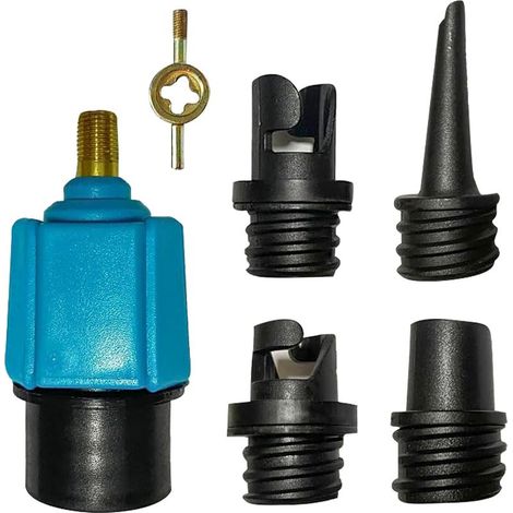 Inflatable valve adapter, air valve nozzle adapter with 4 SUP pump adapter nozzles, air valve adapter for kayaks, inflatable boats, SUP paddles, fishing boats (1/5)