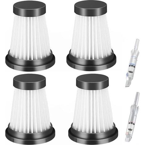 Paquete de 4 filtros de repuesto para aspiradoras inalámbricas Moosoo K12, K12 Pro, K13, Genius Invictus One 1.0, X7/2.0 y Foxnovo 13KPA. Accesorios para aspiradoras de mano.