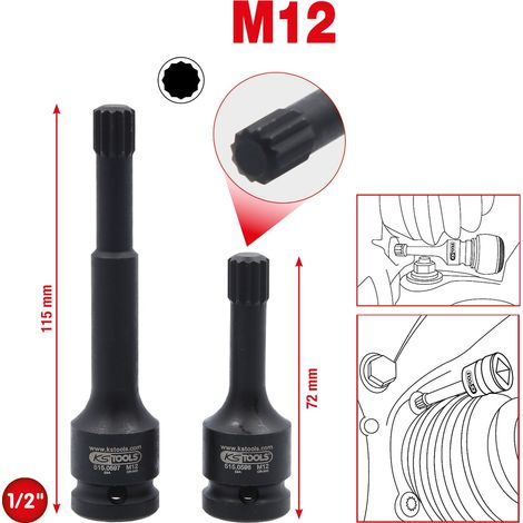 1/2" Spezial-Kraft-Bit-Stecknuss-Satz Vielzahn, 2-tlg (1/5)