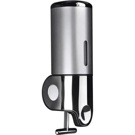 Distributeur de savon mural, argenté, 500 ml, acier inoxydable et plastique, étanche (1/4)