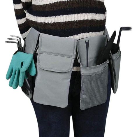 Ceinture porte-outils en toile ajustable pour le jardinage, la floriculture, la taille et les travaux manuels.-AquaForge (1/5)