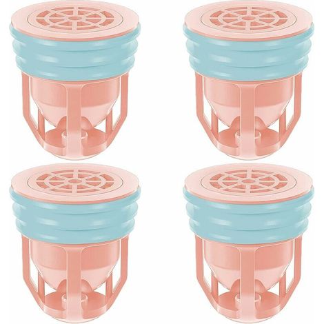 Noyau de Siphon de Sol, Grille Douche Anti Cheveux Siphon,Siphon de Sol PVC, Drain de Plancher avec Passoire Filtre,pour Salle De Bain Jardin,4 PCS,Rose, Ensoleillé (1/5)