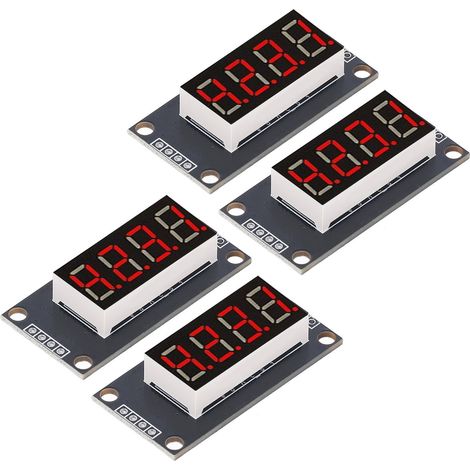 4 Sets Digitalröhren-Anzeigemodul LED 4-stellig 7-Segment 0,36 Zoll TM1637 Treiberchip Rot MRA110B (1/5)