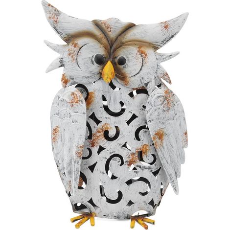 statue jardin exterieur-Lumière Solaire Décorative - Forme Hibou Vif et Réaliste - IP55 Antidérapante - pour Jardins et Patios (1 Pièce) (1/5)