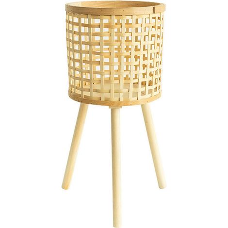 Cachepot Tressé en Rotin Artificiel, Jardinière Décorative pour Salon, Étagère au Sol, Fleurs Tissées, Grand Pot à Plantes en Faux Osier (1/5)