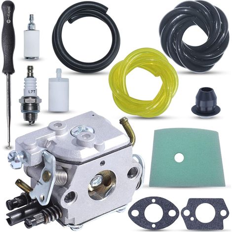 Kit de Carburateur 588171156 pour Husqvarna 223L 224L 322L 323L 123L 326L 326LS 123C 123L 123LD 223R 322C 322R 323C 325C 325CX 325L Débroussailleuse avec Bougie Ligne de Carburant Tournevis (1/5)