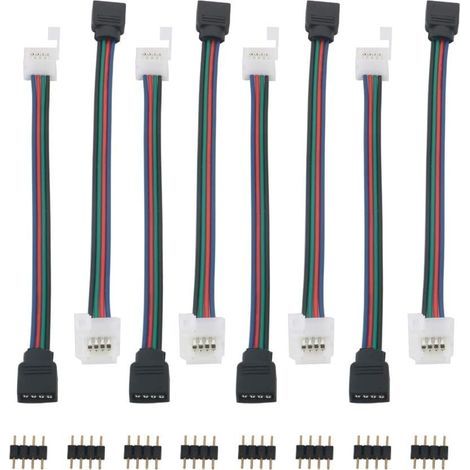 Connecteur RGB 4 Broches - Câble d'Extension LED Pour Bande 5050 10mm - Adaptateur Strip (1/5)
