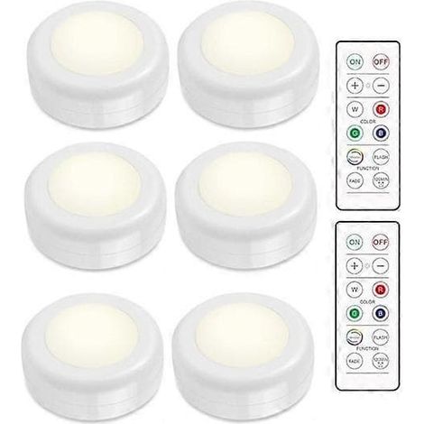Ecleanfy - Ensemble de 6 spots LED INF élégants avec 2 télécommandes pratiques (1/5)