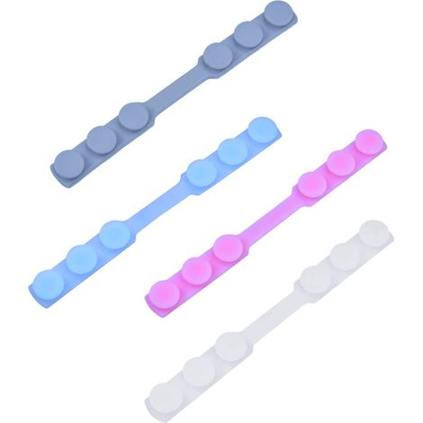 Masque en silicone réglable 10PCS avec boucle d'extension (blanc transparent)