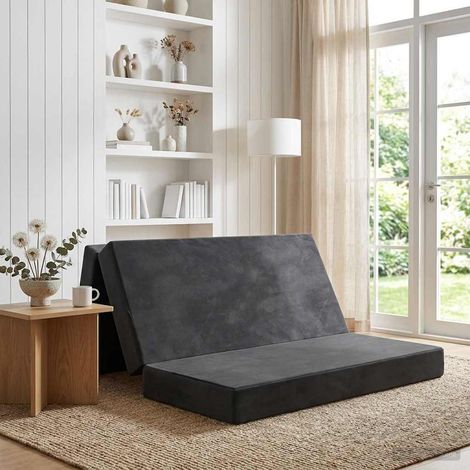 vidaXL Canapé-lit pliable 120 x 67 x 45 cm Gris foncé (1/5)