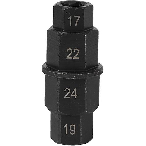 Clé de réparation pour axe de roue de moto, compatible avec les axes avant de 17 mm, 19 mm, 22 mm et 24 mm. (1/4)