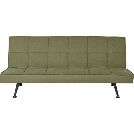 Sofa Bed 3 Seater HASLE Fabric Olive Green