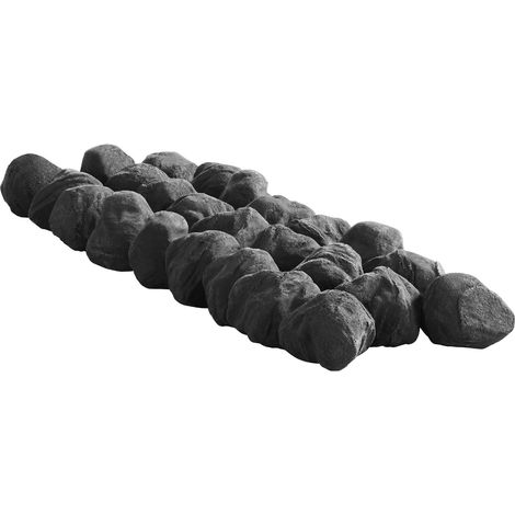 Mophorn Sfere di Fuoco in Ceramica, 30,48-50,8mm,Set da 25 Pezzi,Pietre Laviche Decorative per Interni ed Esterni,Ideali per Bracieri, Caminetti a Gas Propano, Stufe, Giardini e Campeggio, Colore Nero (1/5)