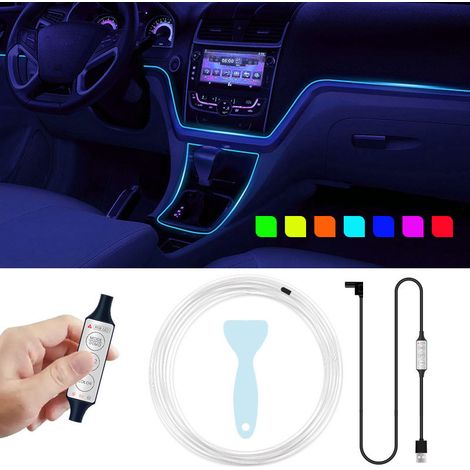 Lampe lumineuse colorée à lumière froide pour voiture, câble USB gratuit (1/5)