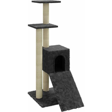 vidaXL Cat Tree with Sisal Scratching Posts Dark Grey 92 cm (1/5)