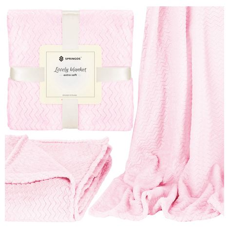 SPRINGOS Wohndecke Tagesdecke Überwurf 200 x 220 cm Zickzack flauschig extra soft