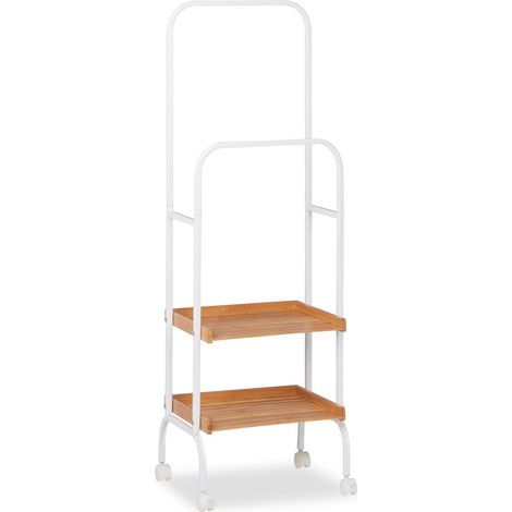 Servo muto mobile con portaoggetti 80 x 40 x 90 cm per vestiti e asciugamani stile casa di campagna in bambù naturale 130007104