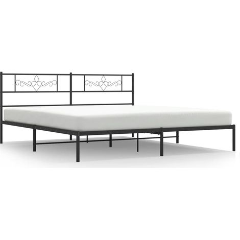 Maison Exclusive - Cadre de lit métal sans matelas et tête de lit noir 180x200 cm