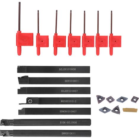 7-teiliges CNC-Dorn-Set + Schraubenschlüssel + lila-schwarzes Drehwerkzeug für Klingen, Hardware-Zubehör 42CR (1/5)