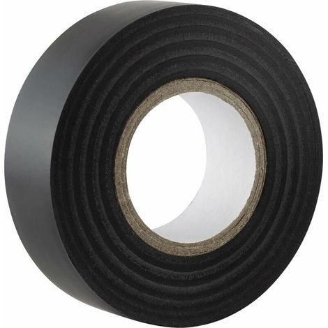 royaluxe - Ruban adhésif isolant électrique noir - résistant, autocollant - protèger, regrouper, réparer des câbles - 1 rouleaux, (1/4)
