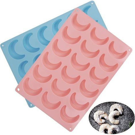 2 Silikonformen, lebensmittelechte Silikon-Backformen für Kekse, Kuchen, Madeleines, Pralinen (1/4)