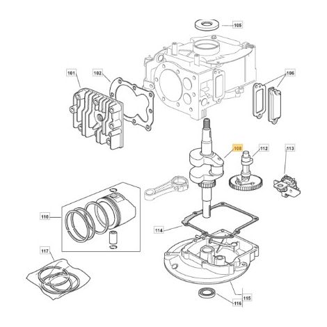Albero motore tagliaerba 142G 148G 3544P ORIGINALE STIGA 118550361/0