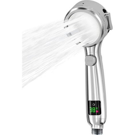 Duschkopf-Temperaturanzeige, LED-Temperatur-Duschkopf – Hochdruck-Handbrause, wassersparender Duschkopf mit 4 Sprüheinstellungen (1/5)