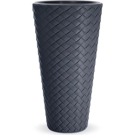 Lem Select – Pot de fleurs Matuba Slim anthracite 23L – Hauteur 550 mm – Diamètre 300 mm – Pot à réserve d'eau pour plantes d'intérieur et extérieur (1/3)