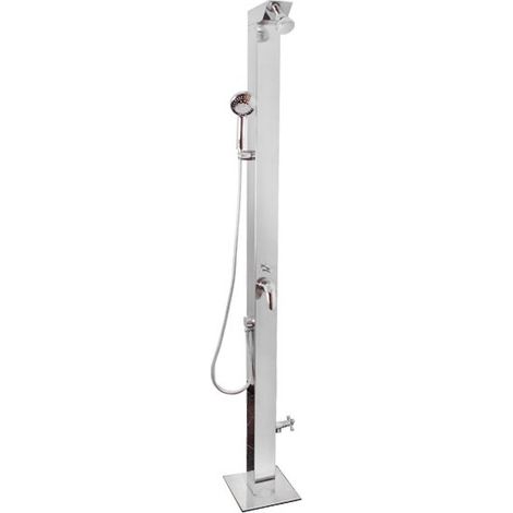 Douche de Piscine laiton chromé ZAHRA avec rince pieds H. 220cm (1/4)