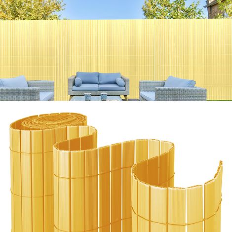 Randaco Canisse PVC pour jardin balcon terrasse, Balcon clôture brise-vent, Stores Balcon, Brise vue 500x160cm,beige
