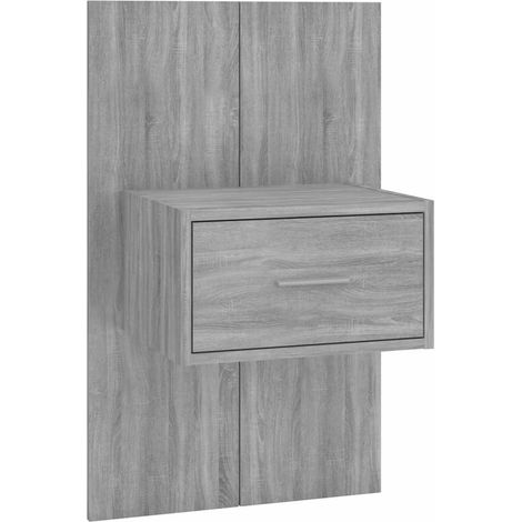 Maison Exclusive - Mesita de noche de pared gris Sonoma (1/5)