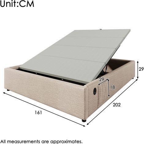 Couchtisch aus Stoff in Beige 202 x 161 x 29 cm HOMAIRE (1/5)