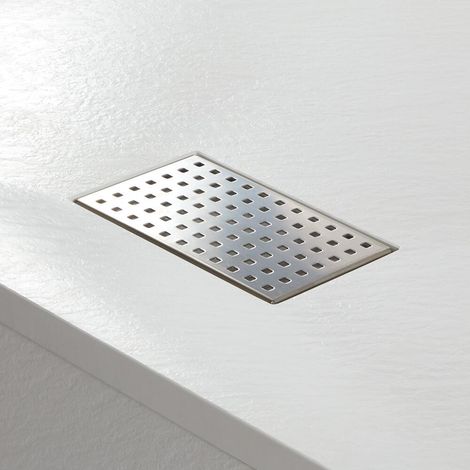 Milano 202mm x 124mm Rectangular Shower Tray Waste Drain Cover - Stainless Steel (1/5)