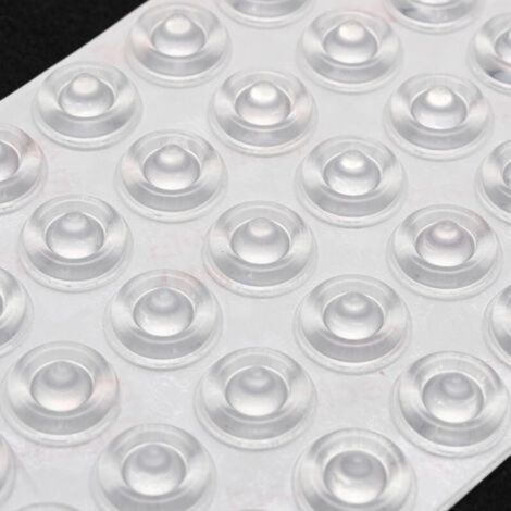 50 Pièces Patin Protection - Butée Porte Silicone Transparent - Auto-Adhésif Élastique - Pour Portes Armoires Tiroirs Meubles - 13 x 5,5 mm (1/4)