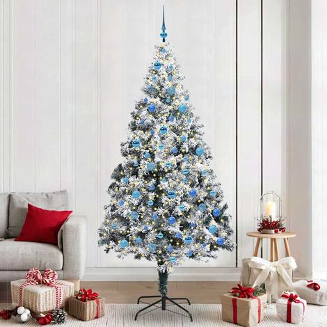 Künstlicher Weihnachtsbaum mit 300 LEDs mit Ständer Weiß 240 cm (1/5)