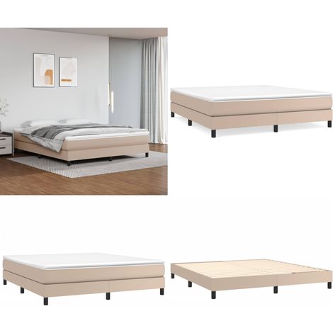 Bettgestell Cappuccino-Braun 160x200 cm Kunstleder - Bettes Gestell - Schlafzimmer Möbel - Doppelbett - Kunstleder Bett - Braun Bett - Home & Living (1/5)