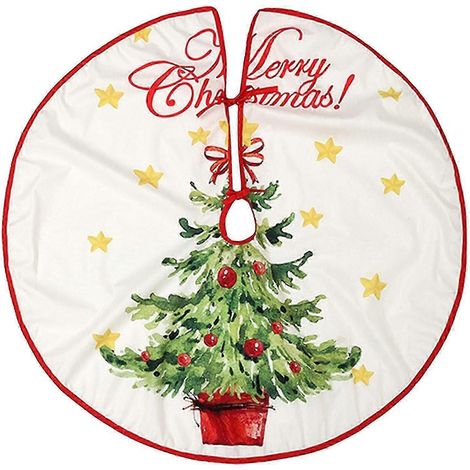 Décorations de Noël - Jupe de sapin imprimée de 90 cm pour la maison (1/5)