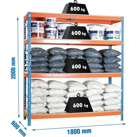 Simonrack Mensola Moderna 4 Livelli Blu Arancione Robusta